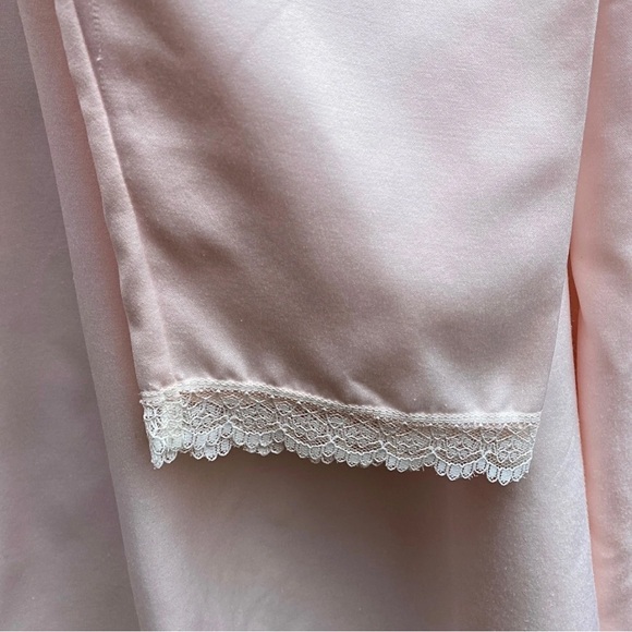 Kim Rogers Vintage Light Pink Satin Nightgown XL Lace Trim Embroidery 90s Era - Picture 6 of 9